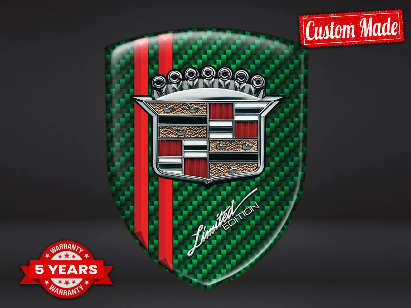 Cadillac Silikon Emblem Logo Premium Domes Racing